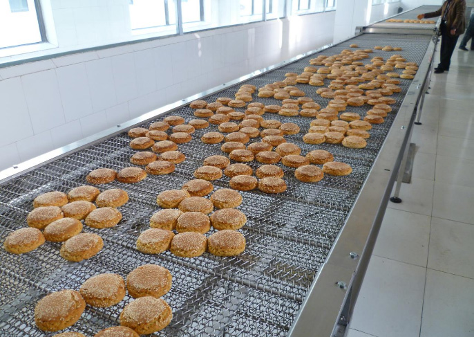 面包蛋撻輸送機(jī)，烘培冷卻流水線(xiàn)